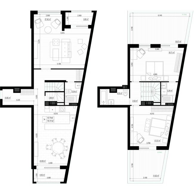 Дворівнева 135.41 м² в ЖК PARKTOWN від 24 000 грн/м², смт Гостомель