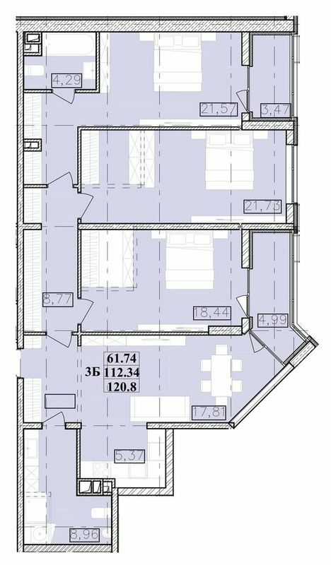 3-комнатная 120.8 м² в ЖК Modern от 21 100 грн/м², Одесса