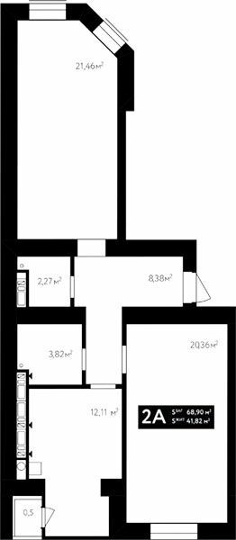 1-кімнатна 68.9 м² в ЖК Авіатор від 21 000 грн/м², смт Гостомель