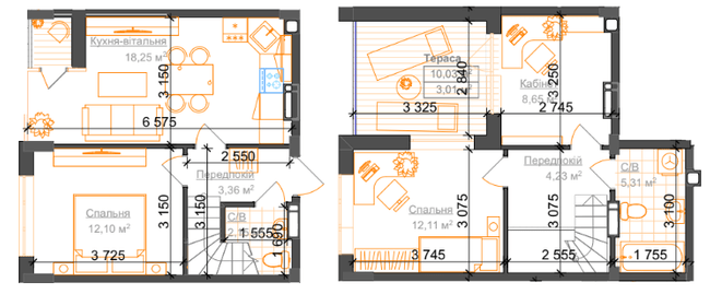 Двухуровневая 69.64 м² в ЖК Гостомель Residence от 18 800 грн/м², пгт Гостомель