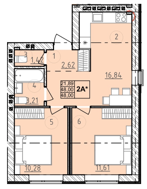 1-комнатная 48 м² в ЖК Сенсация от 15 400 грн/м², пгт Гостомель