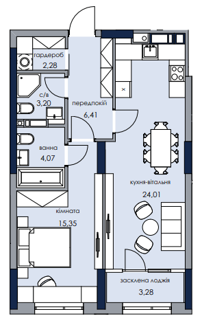 1-комнатная 59.6 м² в ЖК Новый Автограф от 49 200 грн/м², Киев