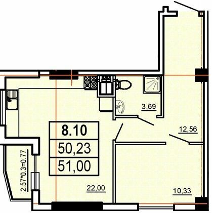 1-кімнатна 51 м² в ЖК Аполон від 30 100 грн/м², Одеса