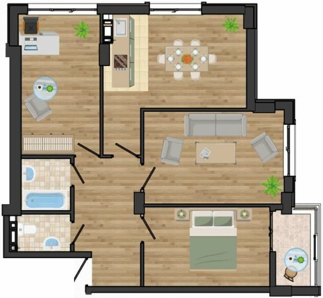 3-комнатная 76.4 м² в ЖК Золотая Эра от 19 400 грн/м², с. Крыжановка