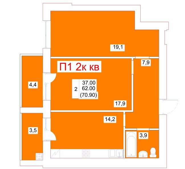 2-кімнатна 70.9 м² в ЖК Мрія від 19 500 грн/м², м. Біла Церква