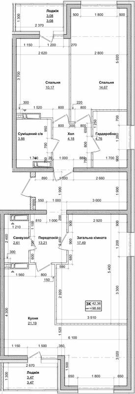 3-кімнатна 98.66 м² в ЖК Атлант на Київській від 19 000 грн/м², м. Бровари