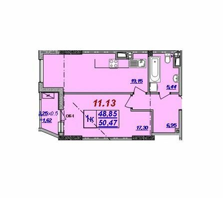 1-кімнатна 50.47 м² в ЖК Мілос від 29 650 грн/м², Одеса