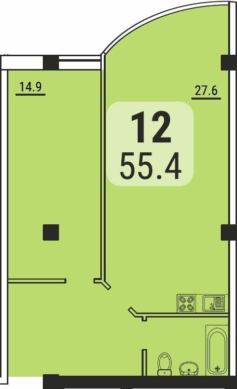 1-комнатная 55.4 м² в ЖК Море от 33 250 грн/м², Одесса