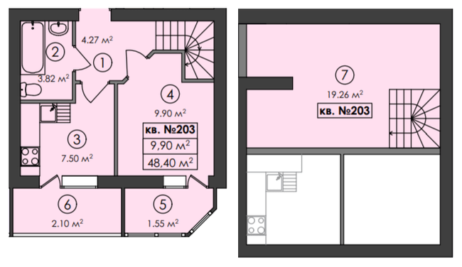 Дворівнева 48.4 м² в ЖК Family-2 від 18 100 грн/м², с. Гатне