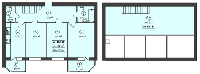 Двухуровневая 116.29 м² в ЖК Family-2 от 22 350 грн/м², с. Гатное