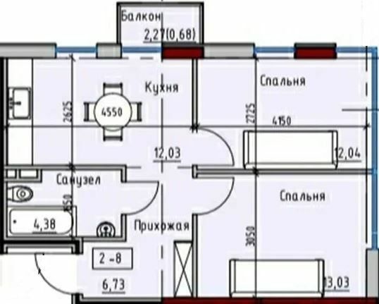 2-комнатная 48.89 м² в ЖК Пространство Eco City (Пространство на Радостной) от 25 650 грн/м², Одесса
