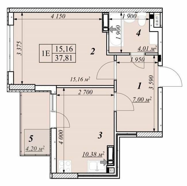 1-кімнатна 37.81 м² в ЖК Зіркова Вежа 2 від 16 000 грн/м², м. Вишгород