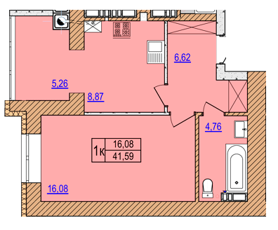 1-кімнатна 41.59 м² в ЖК AGAM від 30 000 грн/м², с. Крюківщина