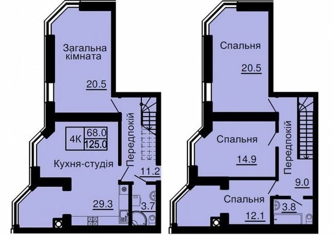 Двухуровневая 125 м² в ЖК Sofia Nova от 35 000 грн/м², с. Новоселки