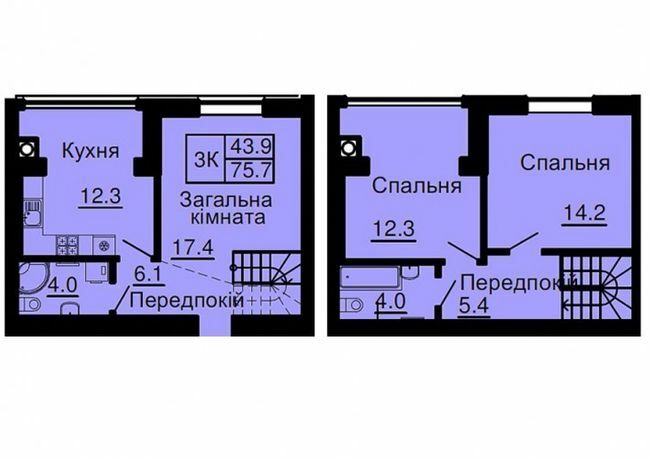 Дворівнева 75.7 м² в ЖК Sofia Nova від 35 000 грн/м², с. Новосілки