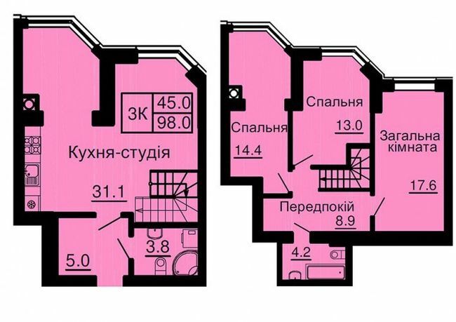 Дворівнева 98 м² в ЖК Sofia Nova від 35 000 грн/м², с. Новосілки