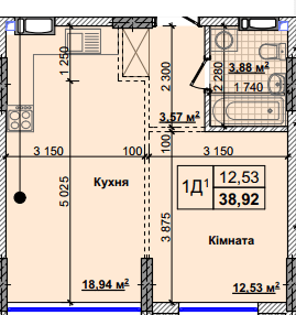 1-комнатная 38.92 м² в ЖК Новые Теремки от 18 500 грн/м², с. Новоселки