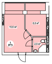 1-кімнатна 27.3 м² в ЖК Нова Данія від 22 500 грн/м², с. Софіївська Борщагівка