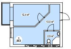 1-комнатная 28.3 м² в ЖК Новая Дания от 22 500 грн/м², с. Софиевская Борщаговка