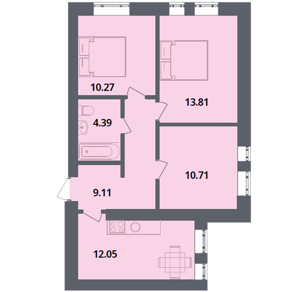 3-комнатная 60.3 м² в ЖК Европейка от 19 500 грн/м², с. Софиевская Борщаговка