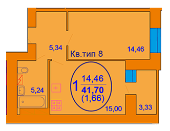 1-комнатная 41.7 м² в ЖК София Киевская от 15 800 грн/м², с. Софиевская Борщаговка