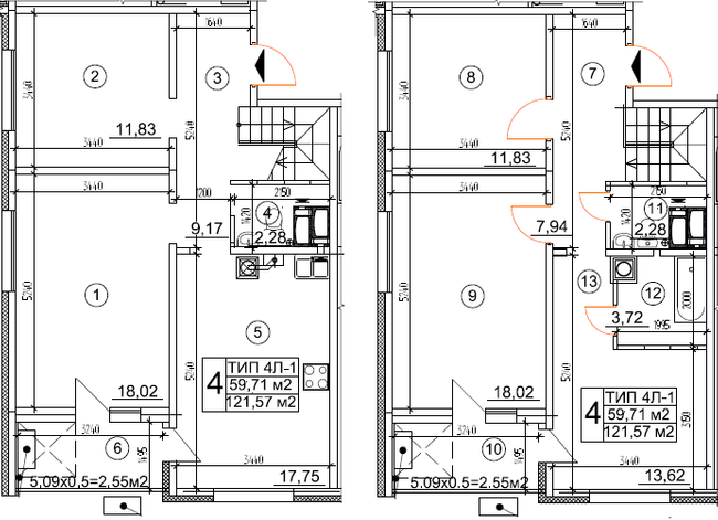 Двухуровневая 121.57 м² в ЖК Квартал Тарасовский от 15 825 грн/м², с. Тарасовка