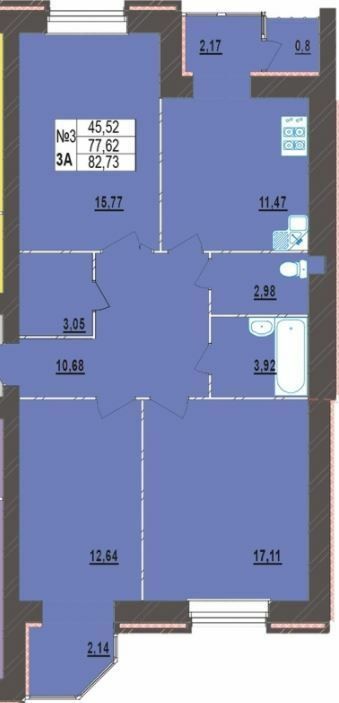 3-комнатная 82.73 м² в ЖК Левада Новая от 18 300 грн/м², Хмельницкий