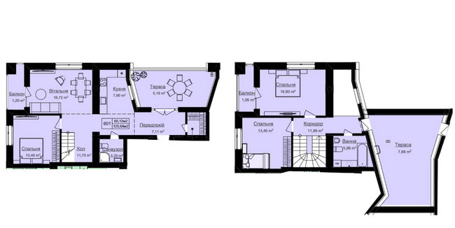 Двухуровневая 125.68 м² в ЖК Vlasna от 23 000 грн/м², с. Ходосовка