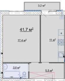 1-кімнатна 41.7 м² в ЖК Дмитро-Олександрівський від 18 900 грн/м², с. Ходосівка