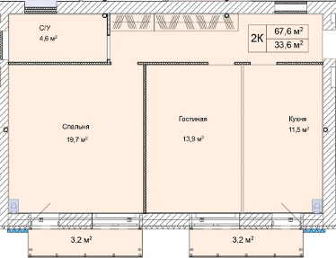 2-комнатная 67.6 м² в ЖК Дмитрий-Александровский от 16 100 грн/м², с. Ходосовка