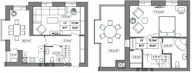 Дворівнева 79.16 м² в ЖК Гудвіл від 23 000 грн/м², с. Хотів