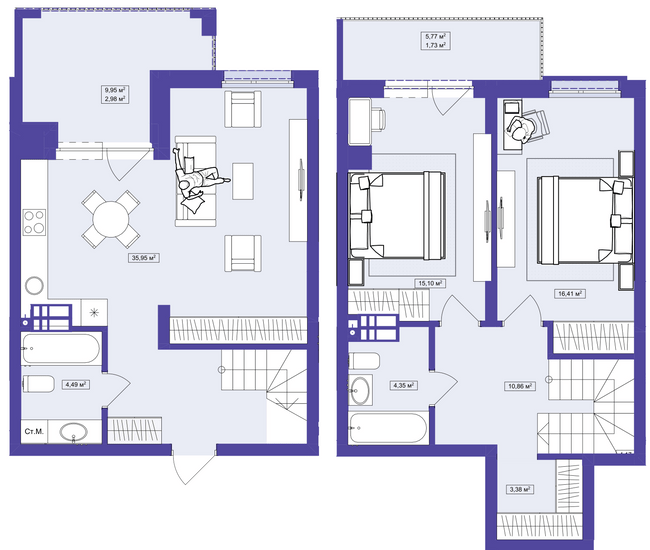 Двухуровневая 97 м² в ЖК Utlandia от 31 300 грн/м², г. Ирпень