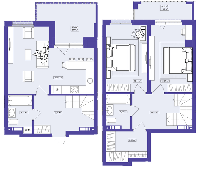 Двухуровневая 97.1 м² в ЖК Utlandia от 31 300 грн/м², г. Ирпень
