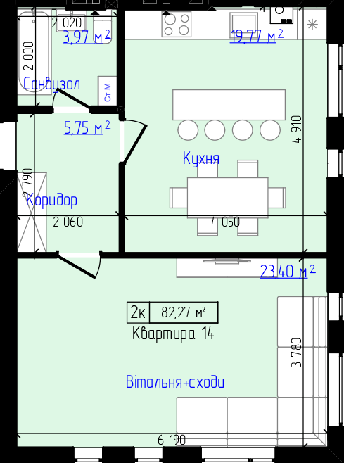 2-комнатная 82.27 м² в ЖК Viking Home от 19 000 грн/м², г. Ирпень