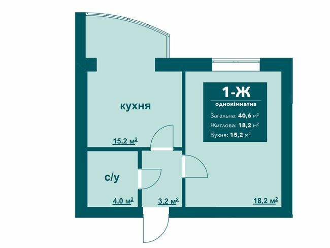 1-комнатная 40.6 м² в ЖК Ибис от 22 300 грн/м², г. Ирпень