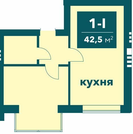 1-комнатная 42.5 м² в ЖК Ибис от 24 500 грн/м², г. Ирпень