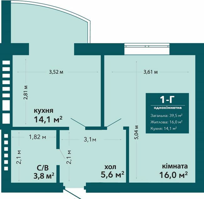 1-кімнатна 39.5 м² в ЖК Ібіс від 18 000 грн/м², м. Ірпінь