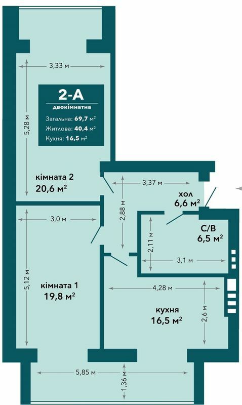 2-кімнатна 69.7 м² в ЖК Ібіс від 18 000 грн/м², м. Ірпінь