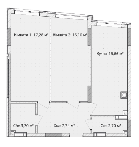 2-комнатная 63.18 м² в ЖК Синергия 3+ от 21 300 грн/м², г. Ирпень