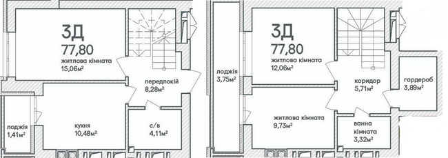 Двухуровневая 77.8 м² в ЖК Синергия Сити (Kvartal Group) от 17 000 грн/м², г. Ирпень