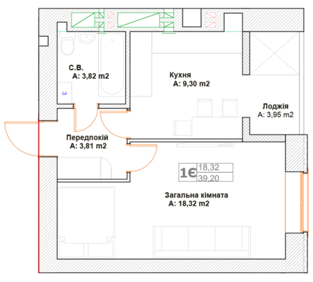 1-кімнатна 39.2 м² в ЖК Фортуна-2 від 20 500 грн/м², м. Ірпінь