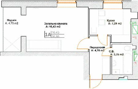 1-кімнатна 36.96 м² в ЖК Фортуна-2 від 27 400 грн/м², м. Ірпінь