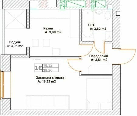 1-комнатная 39.2 м² в ЖК Фортуна-2 от 27 400 грн/м², г. Ирпень