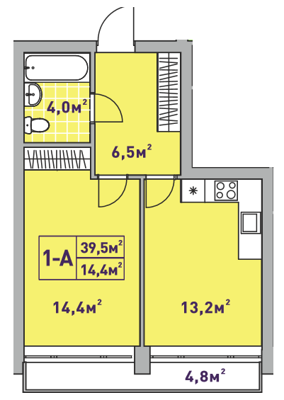 1-кімнатна 39.5 м² в ЖК Центральний-2 від 26 000 грн/м², м. Ірпінь
