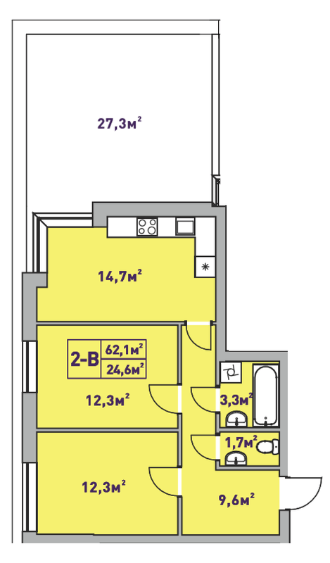2-кімнатна 62.1 м² в ЖК Центральний-2 від 22 250 грн/м², м. Ірпінь