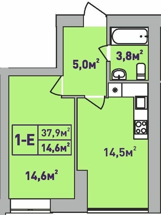 1-комнатная 37.9 м² в ЖК Центральный-Премиум от 25 800 грн/м², г. Ирпень