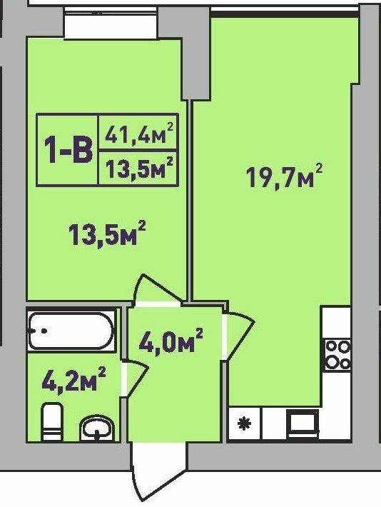 1-комнатная 41.4 м² в ЖК Центральный-Премиум от 31 650 грн/м², г. Ирпень