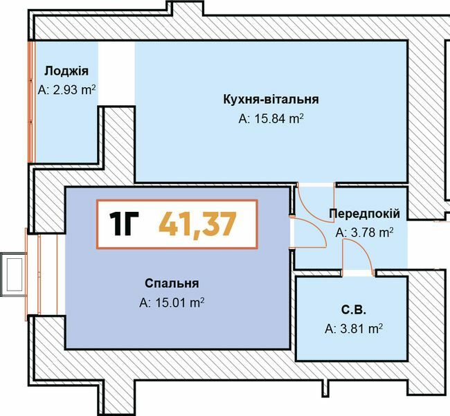 1-кімнатна 41.37 м² в ЖК Continent від 19 000 грн/м², м. Буча