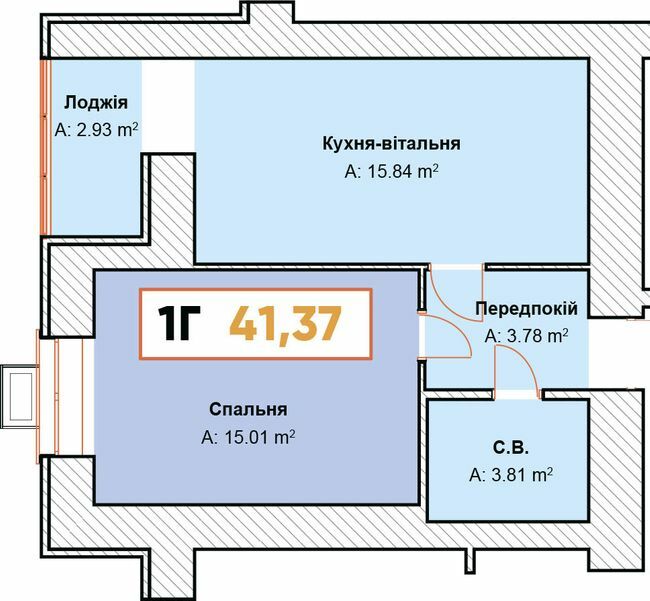 1-комнатная 41.37 м² в ЖК Continent от 19 000 грн/м², г. Буча