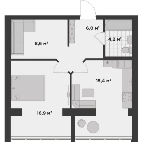 1-кімнатна 51 м² в ЖК Millennium State від 20 300 грн/м², м. Буча